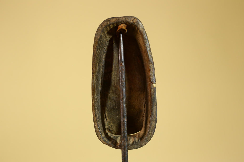 African Tribal Wooden Mask Hand Carved Elongated Face Ethnographic Decor-G6305