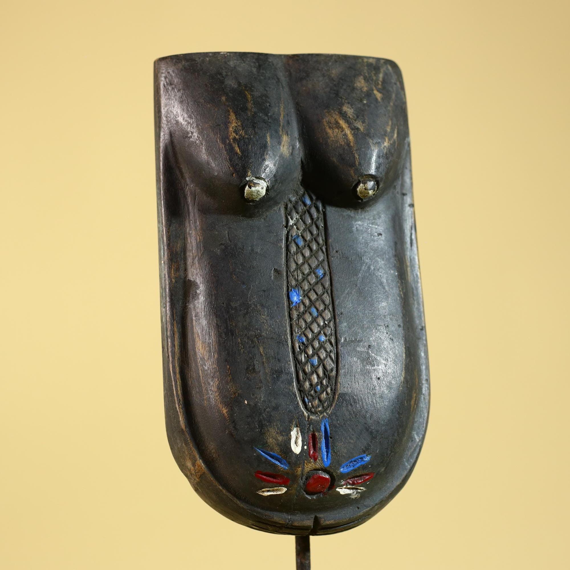 African Torso Mask Hand Carved Wood Tribal Vintage African Art Decor-G6250