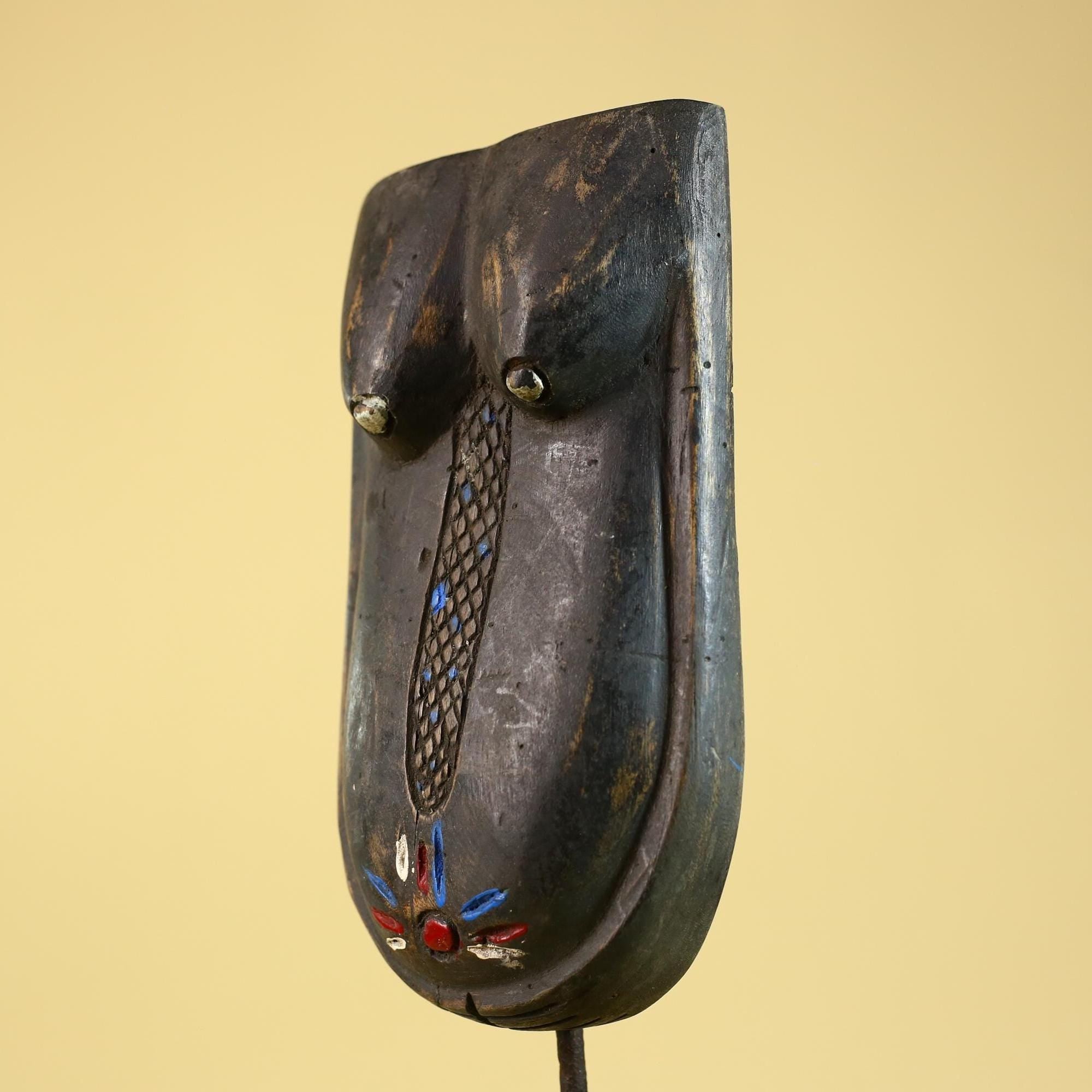 African Torso Mask Hand Carved Wood Tribal Vintage African Art Decor-G6250