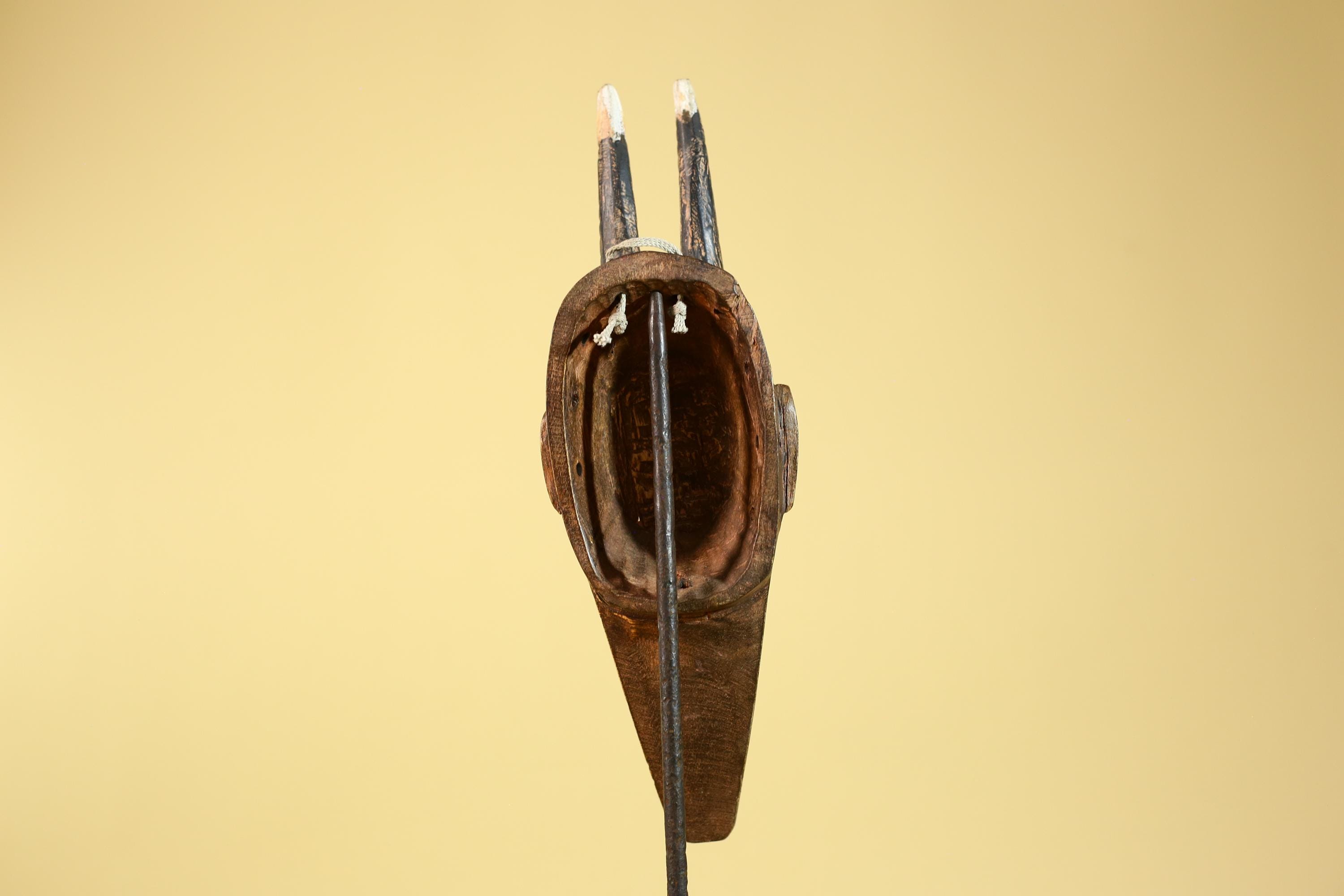 African Mask Bambara Hand Carved Wood Tribal Antelope African Art-G6251