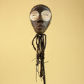 African Handmade Dan Wood Mask Narrow Face With Beard Ritual Vintage Art-G6252