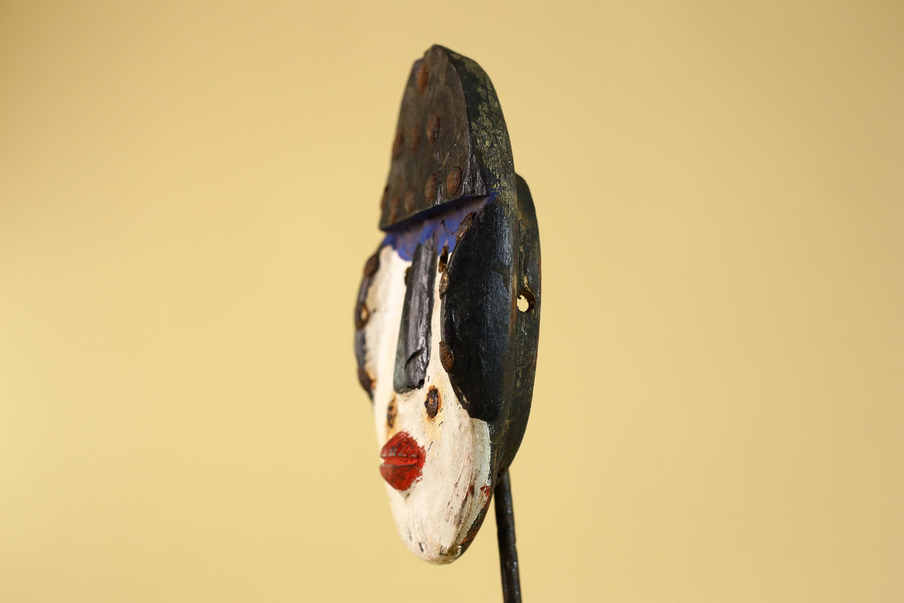 African Tribal Mask Hand Carved Wood Vintage African Art Decor-G6254
