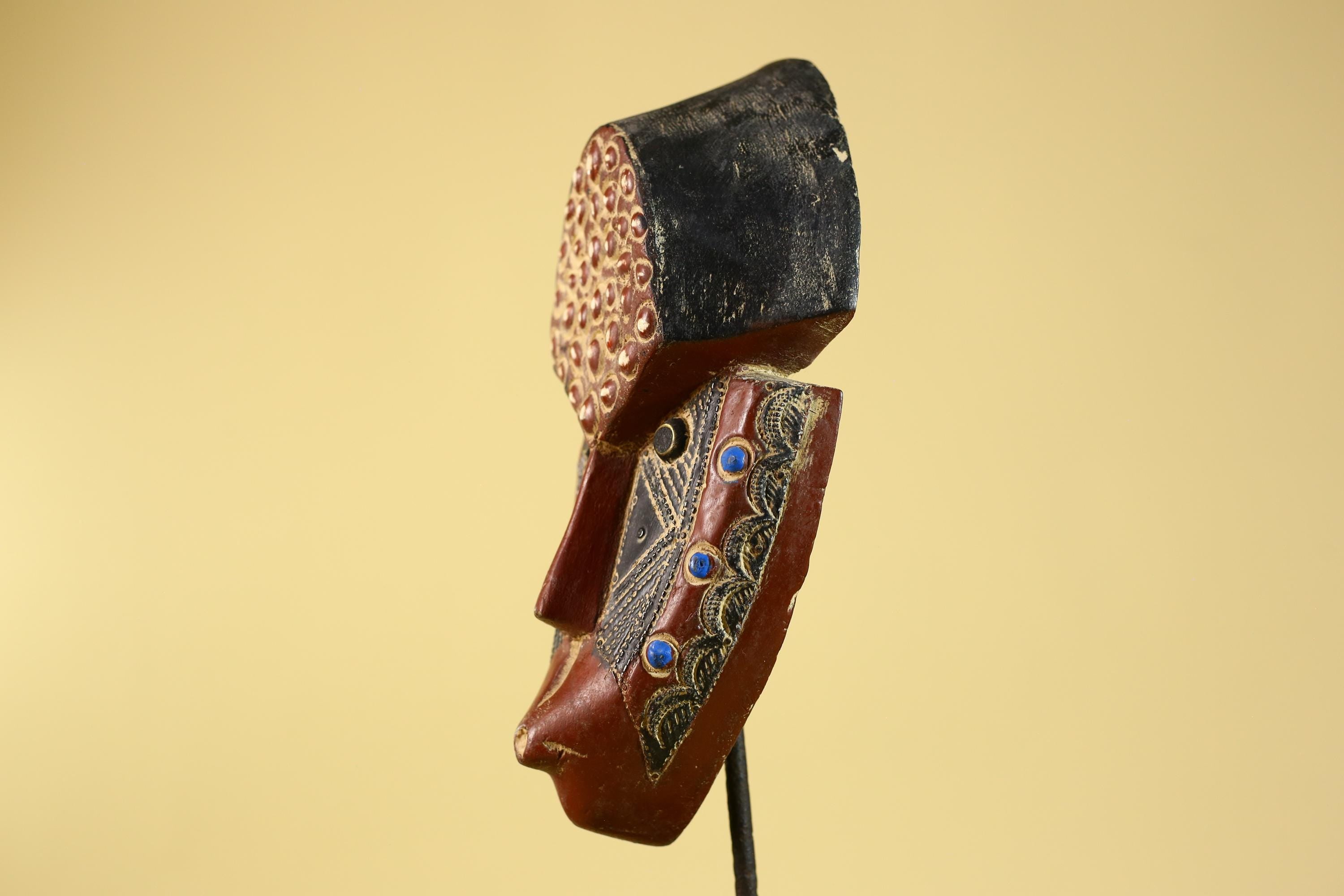 African Mask Hand Carved Wood Tribal Art Vintage African Decor-G6255