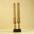African Wooden Twin Figure Sculpture  Elongated Tribal Art, Hand Carved-G6256