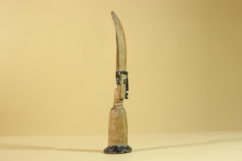 African Wooden Ritual Figure Statue  Elongated Head Tribal Art Sculpture-G6257