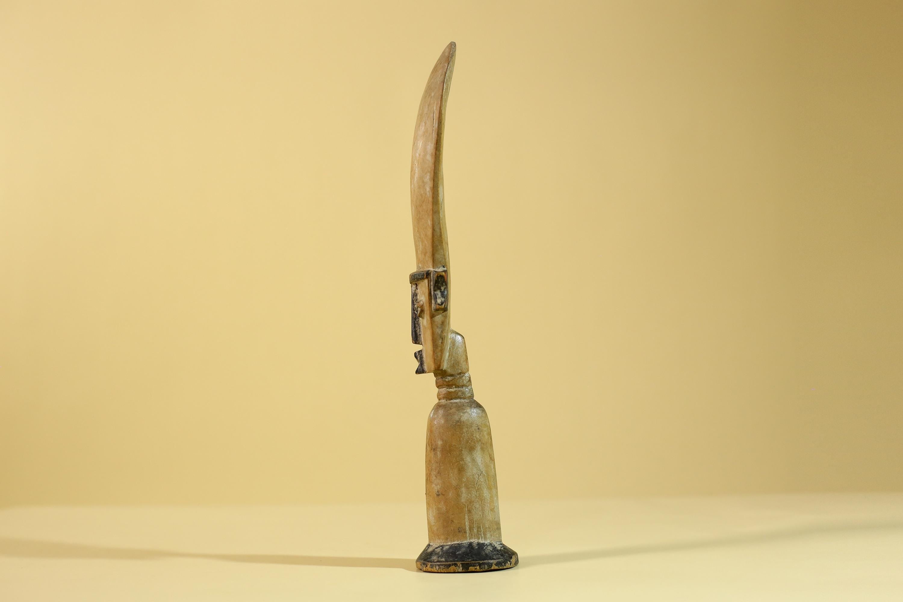 African Wooden Ritual Figure Statue  Elongated Head Tribal Art Sculpture-G6257