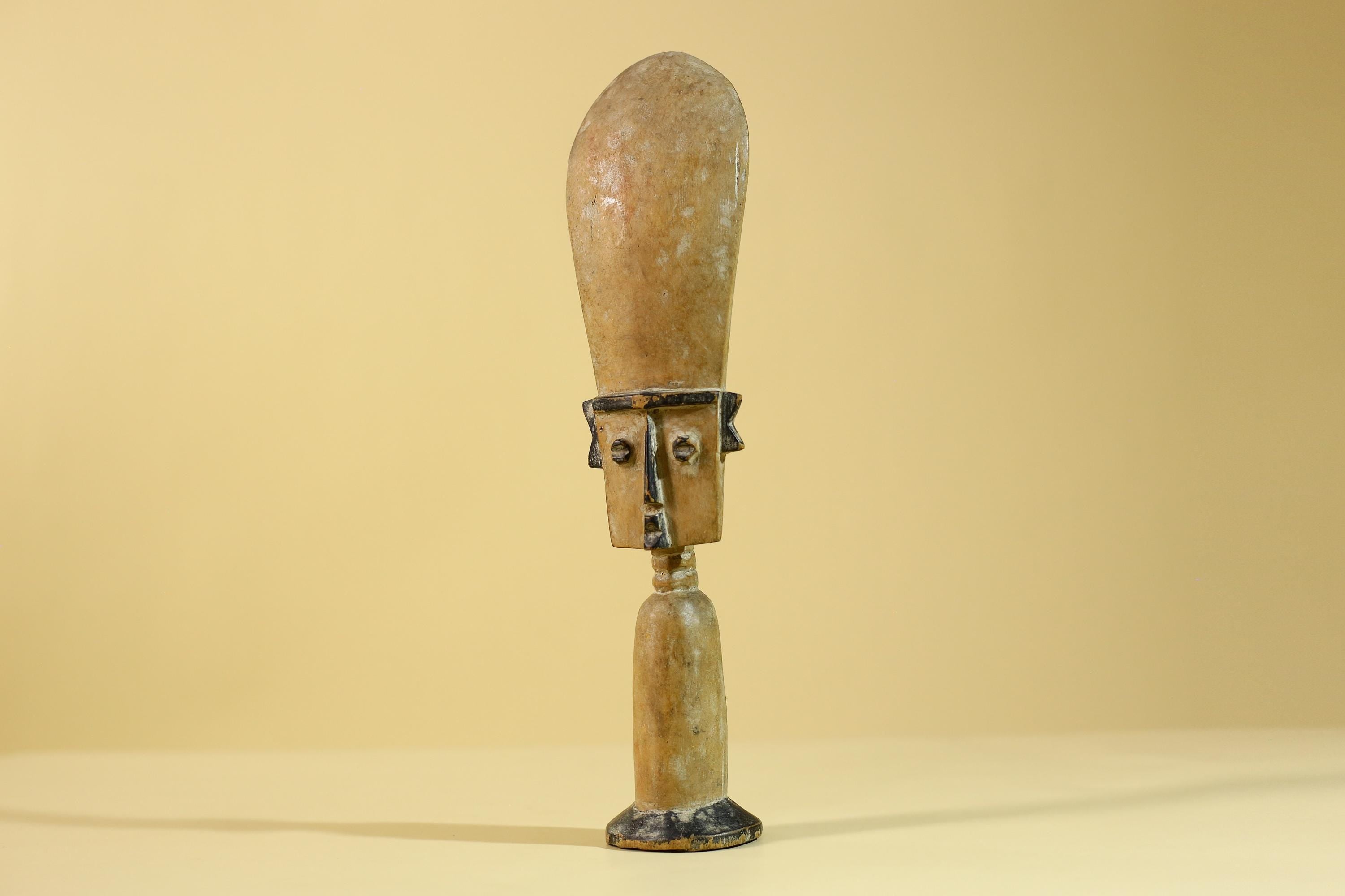 African Wooden Ritual Figure Statue  Elongated Head Tribal Art Sculpture-G6257