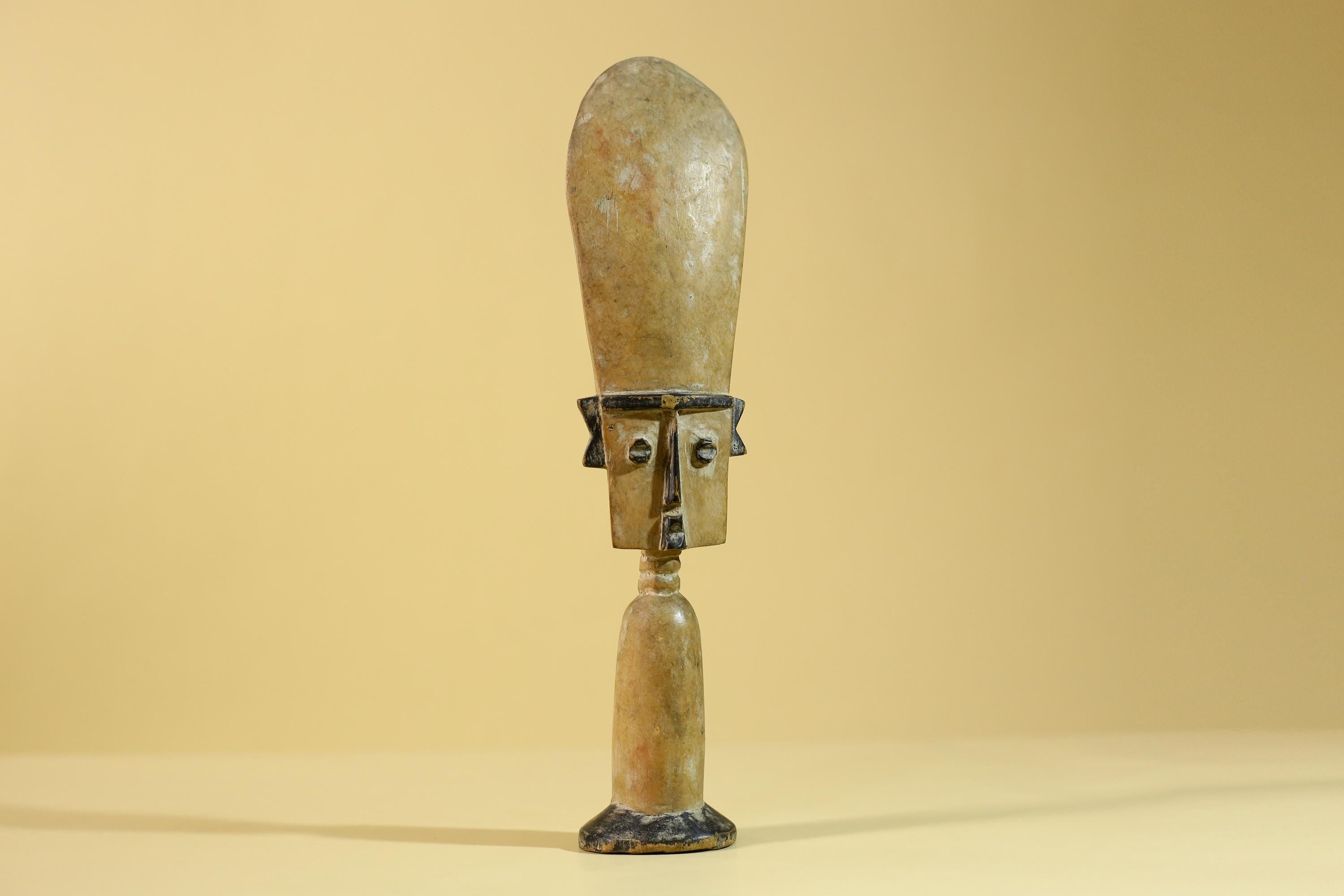 African Wooden Ritual Figure Statue  Elongated Head Tribal Art Sculpture-G6257