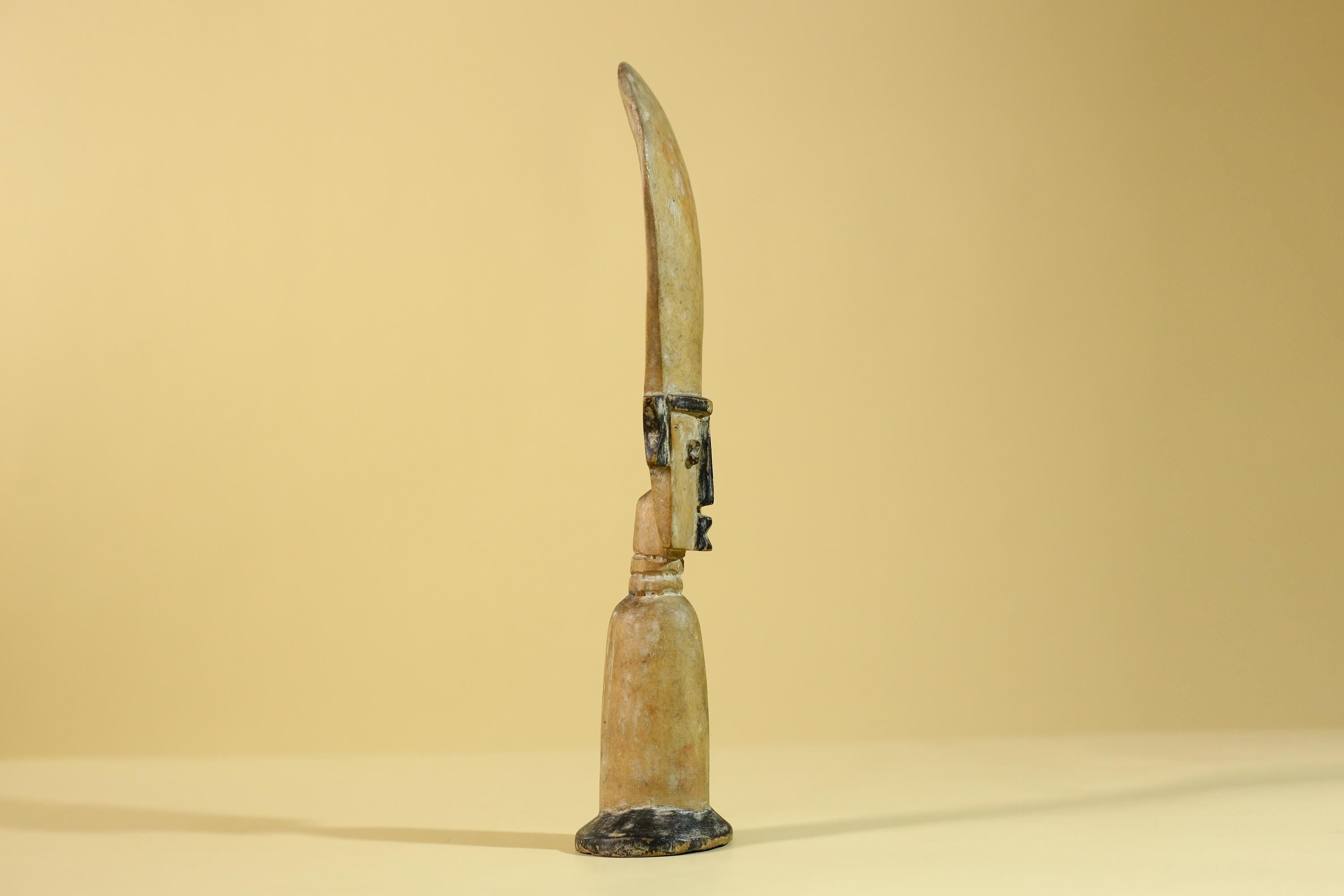African Wooden Ritual Figure Statue  Elongated Head Tribal Art Sculpture-G6257