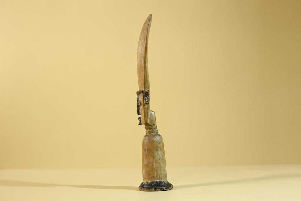 African Wooden Ritual Figure Statue  Elongated Head Tribal Art Sculpture-G6257