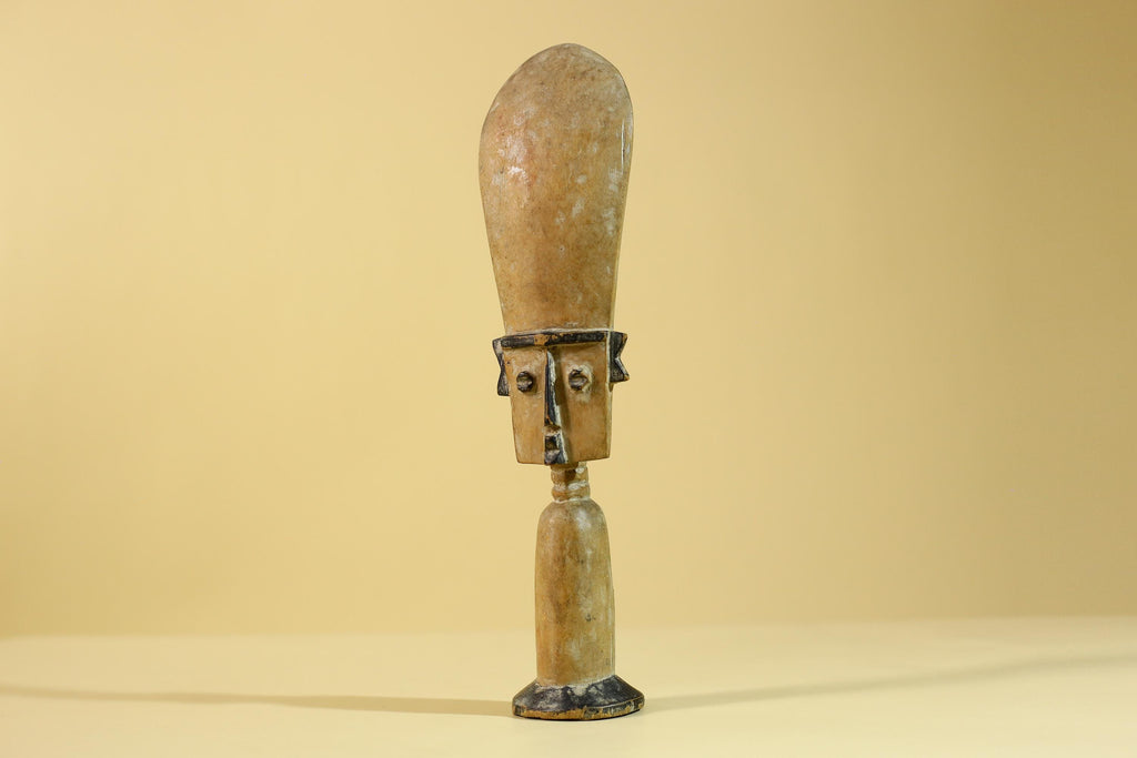 African Wooden Ritual Figure Statue  Elongated Head Tribal Art Sculpture-G6257