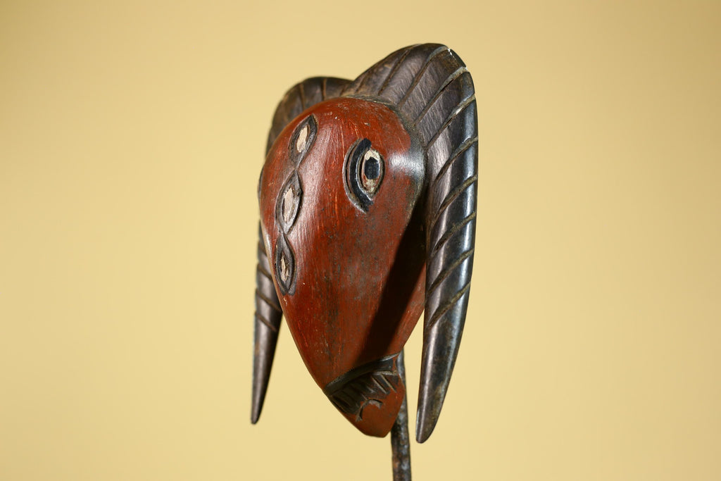 African Hand Carved Bwa Ram Mask Burkina Faso Tribal Art Sculpture-G6260
