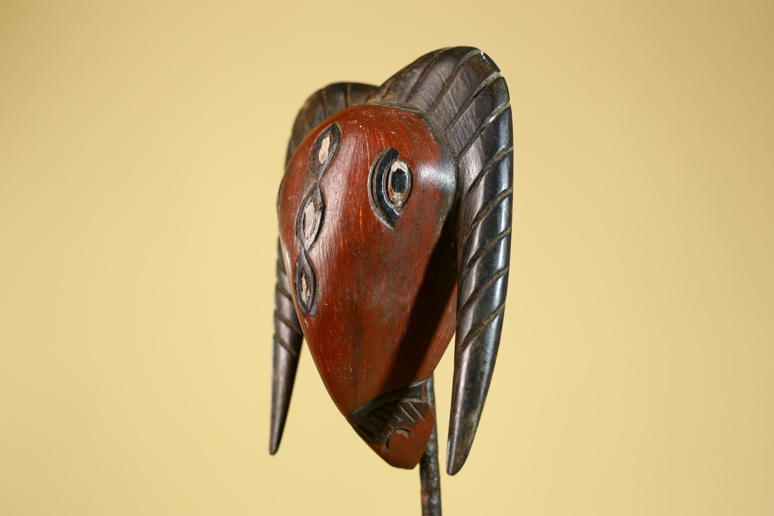 African Hand Carved Bwa Ram Mask Burkina Faso Tribal Art Sculpture-G6260