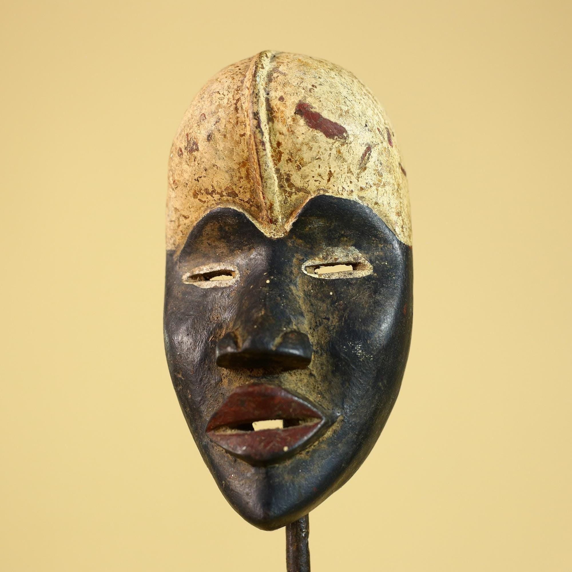African Tribal Dan Mask Vintage Wooden African Art Hand Carved Mask-G6261