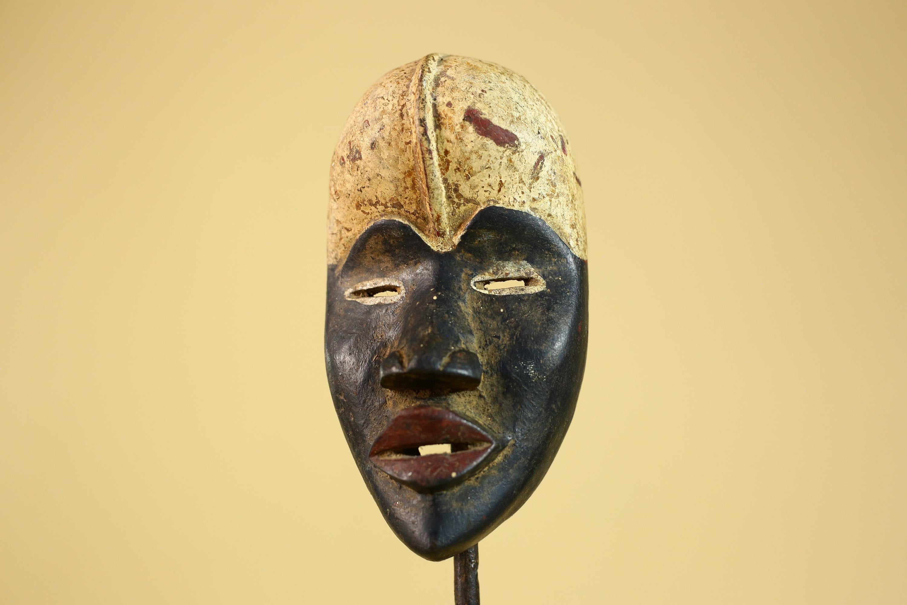 African Tribal Dan Mask Vintage Wooden African Art Hand Carved Mask-G6261