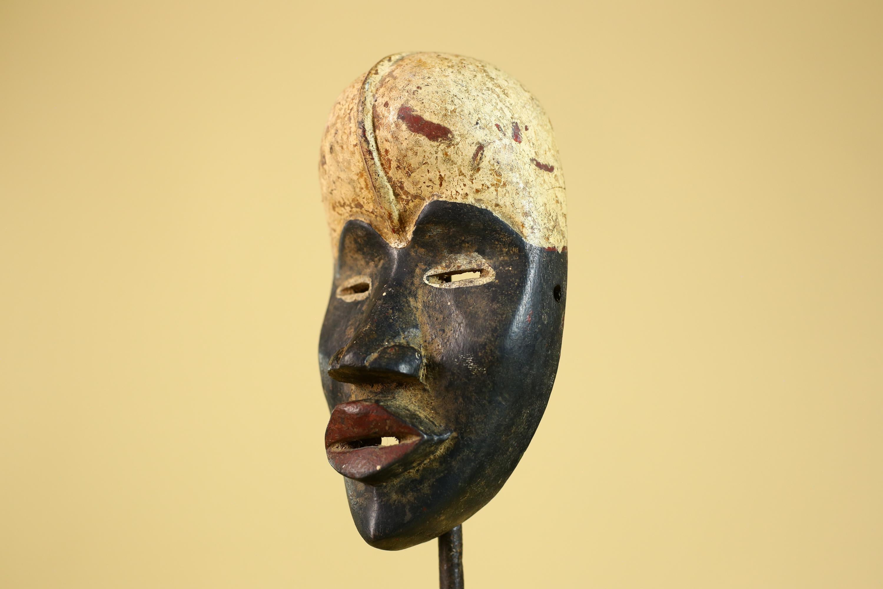 African Tribal Dan Mask Vintage Wooden African Art Hand Carved Mask-G6261