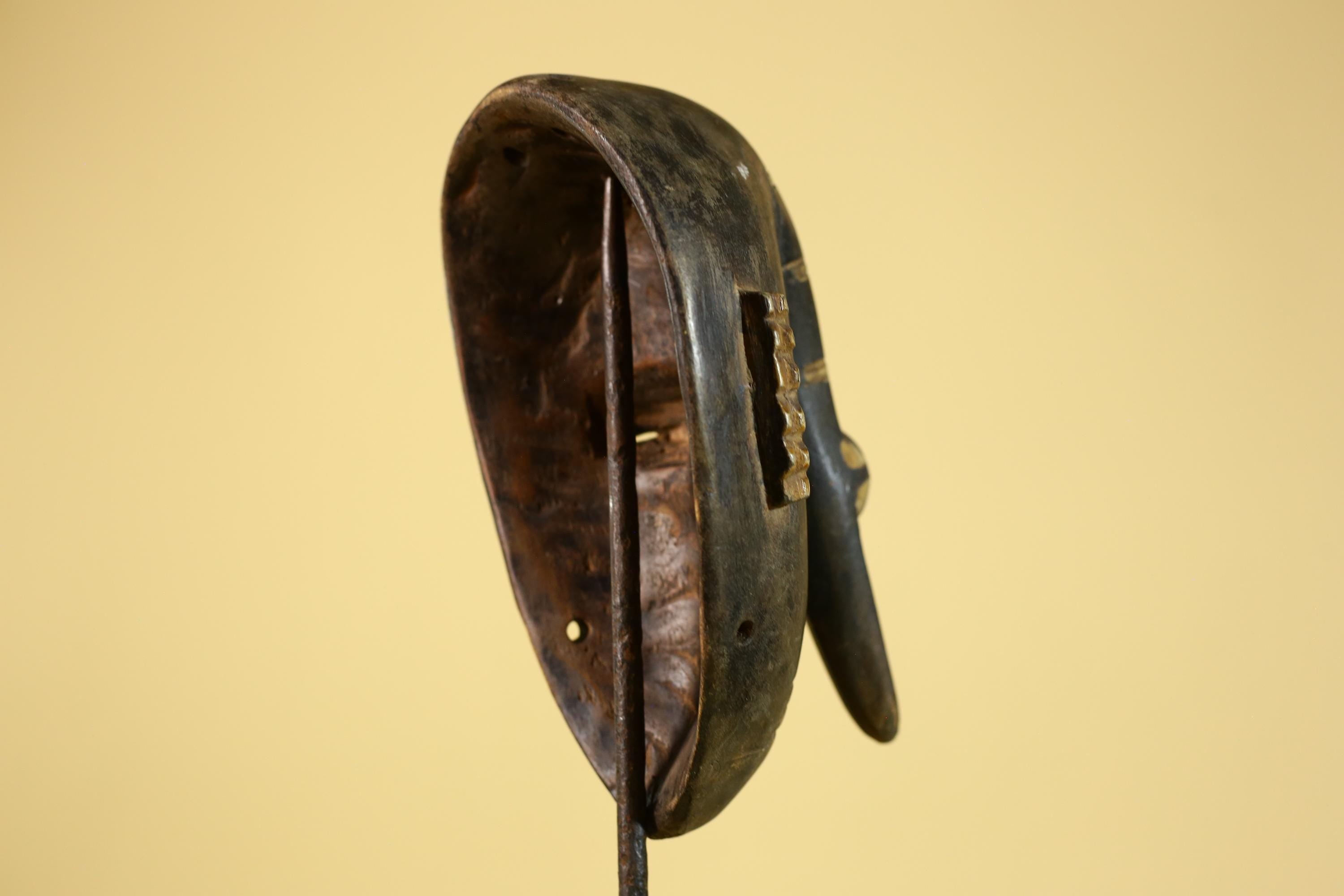 African Elongated Face Mask, Hand Carved Wooden Tribal Ritual Art- G6263