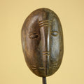 African Wooden Mask with Elongated Nose, Hand Carved Tribal Wood Art- G6264