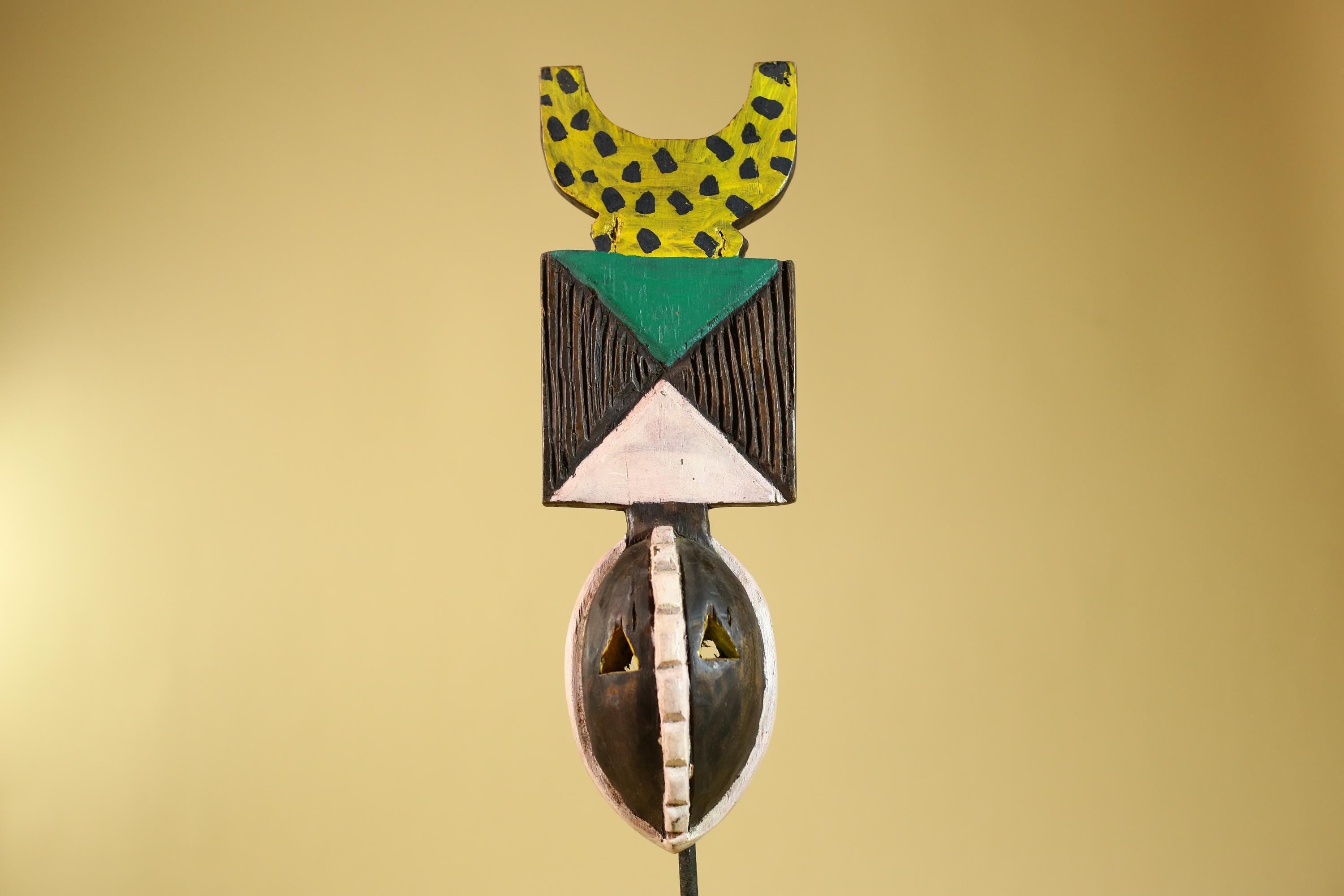 African Wood Mask, Hand Carved Bwa Plank from Burkina Faso Wall decor- G6268