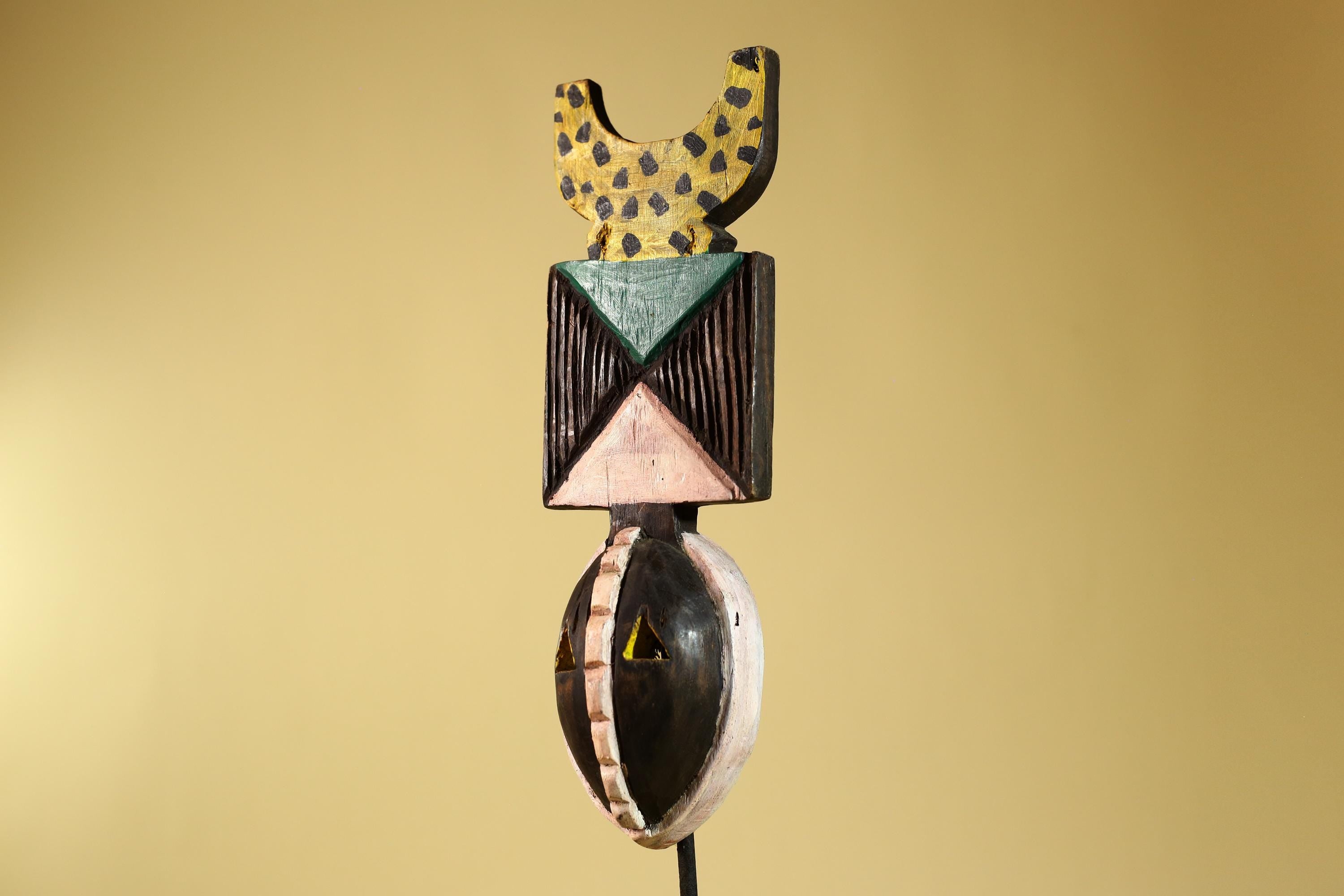 African Wood Mask, Hand Carved Bwa Plank from Burkina Faso Wall decor- G6268