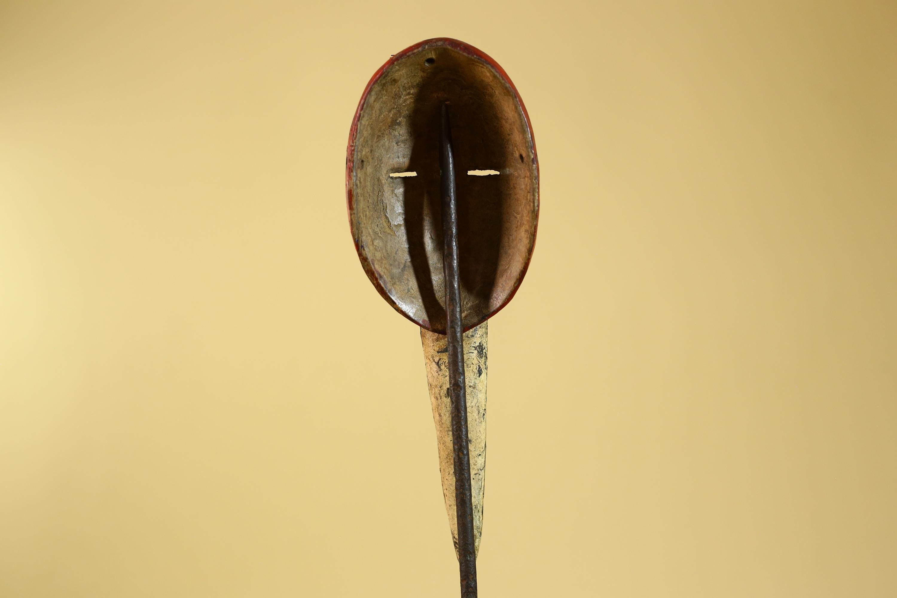 African Dan Bird Mask – Red Painted Wooden Ritual Mask with Long Beak- G6270