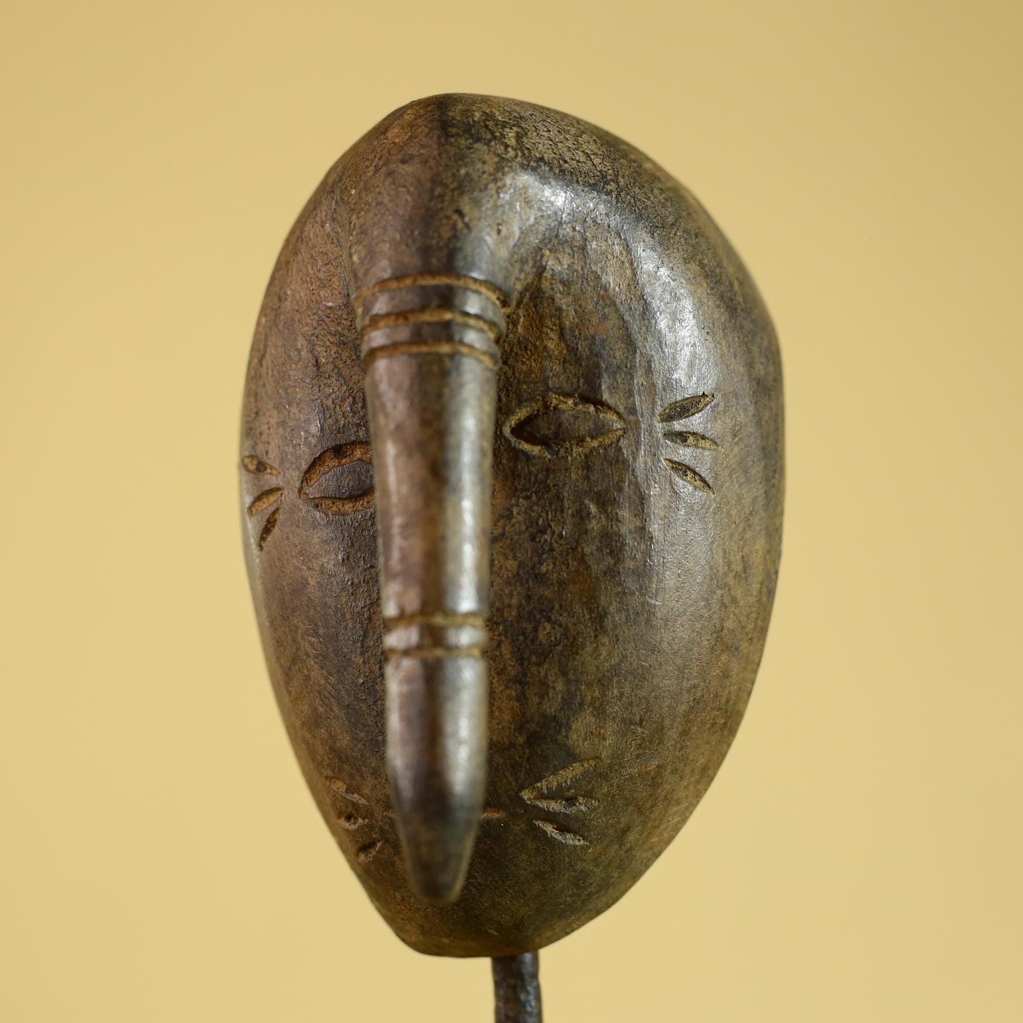 African Dan Wooden Mask with Elongated Nose – Tribal Wall Art G6271