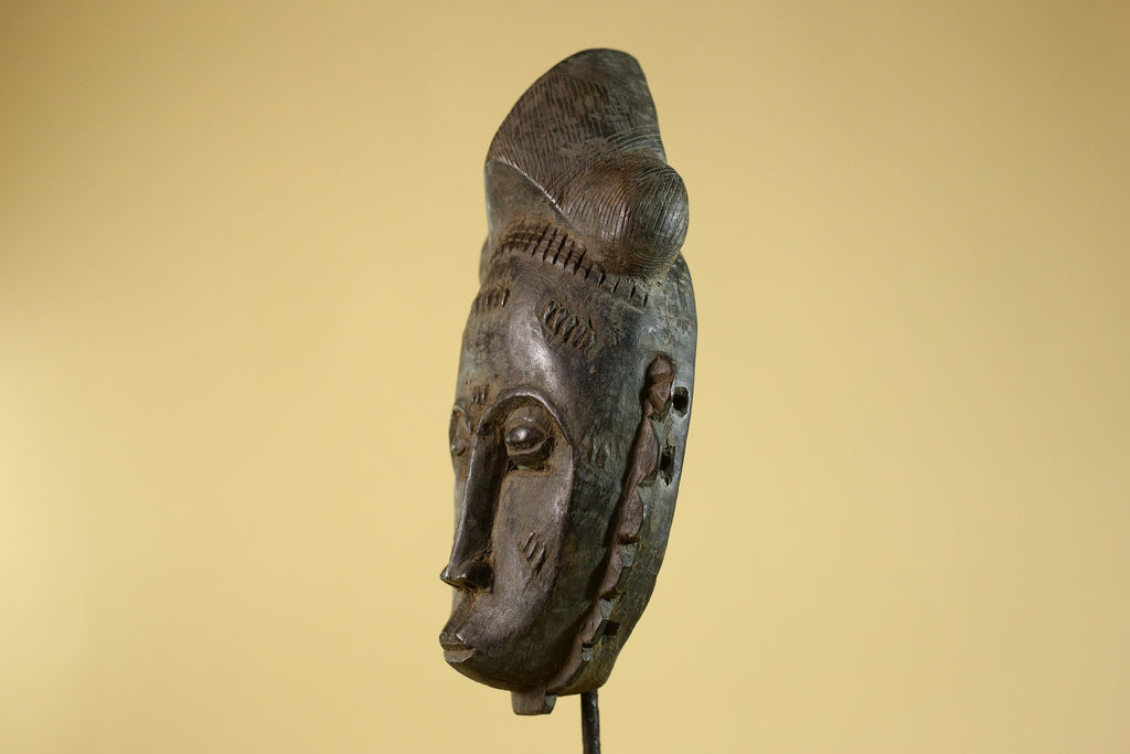 African Hand Carved Tribal Mask with Sculpted Headdress – Wooden Art- G6272