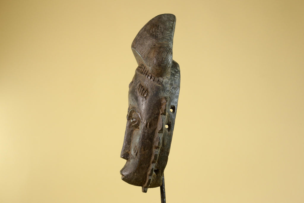 African Hand Carved Tribal Mask with Sculpted Headdress – Wooden Art- G6272