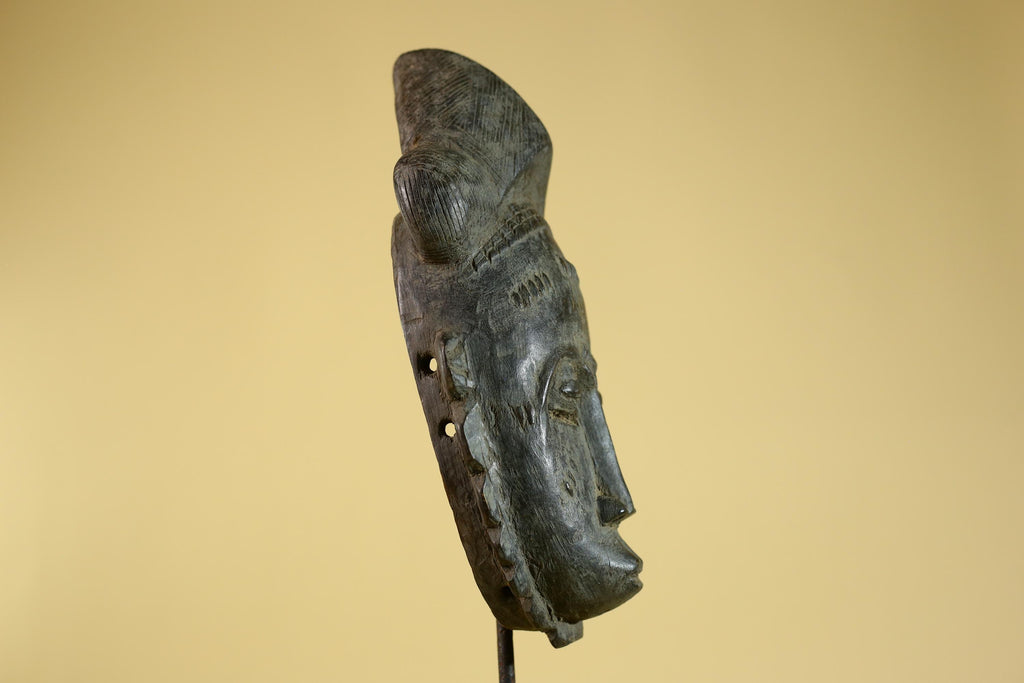 African Hand Carved Tribal Mask with Sculpted Headdress – Wooden Art- G6272