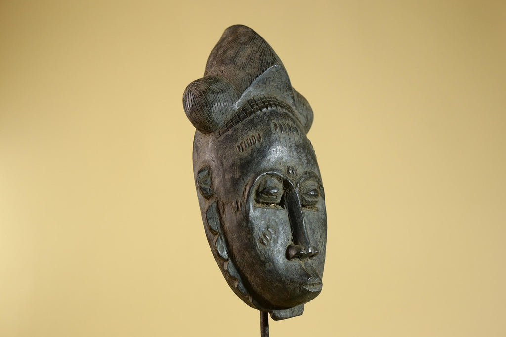 African Hand Carved Tribal Mask with Sculpted Headdress – Wooden Art- G6272