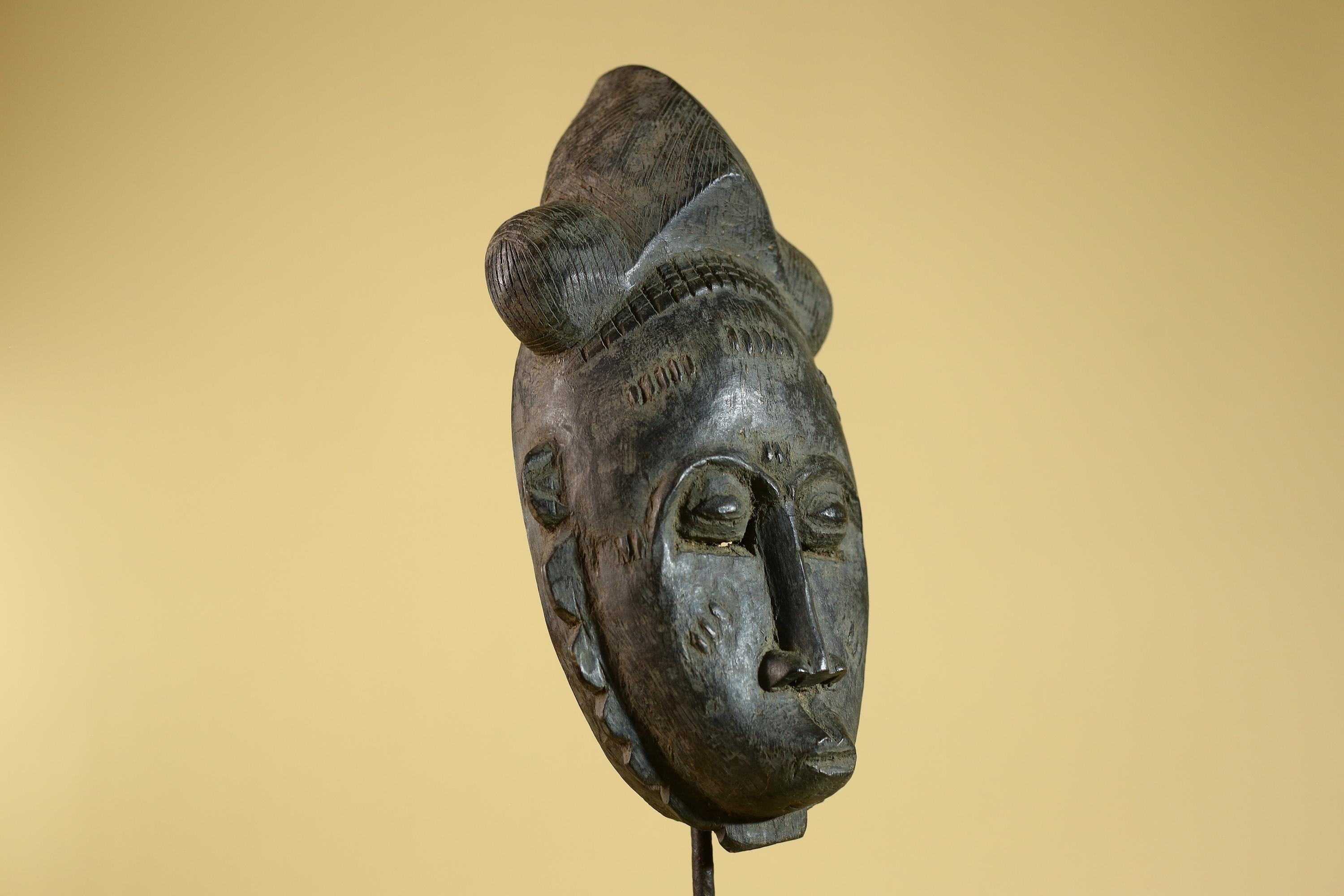 African Hand Carved Tribal Mask with Sculpted Headdress – Wooden Art- G6272