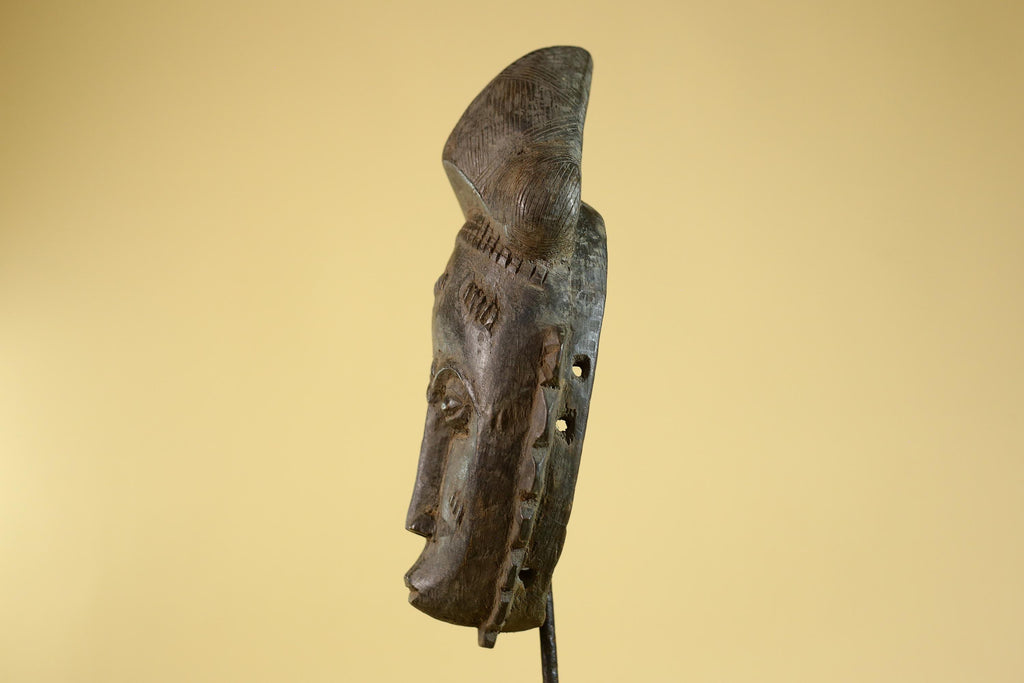 African Hand Carved Tribal Mask with Sculpted Headdress – Wooden Art- G6272