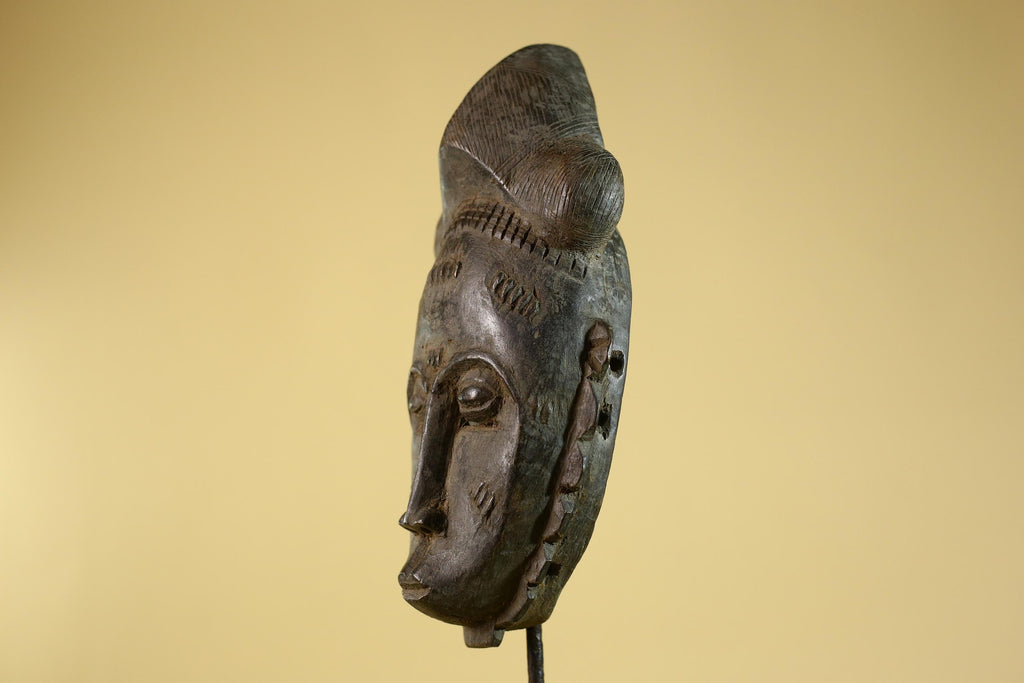 African Hand Carved Tribal Mask with Sculpted Headdress – Wooden Art- G6272