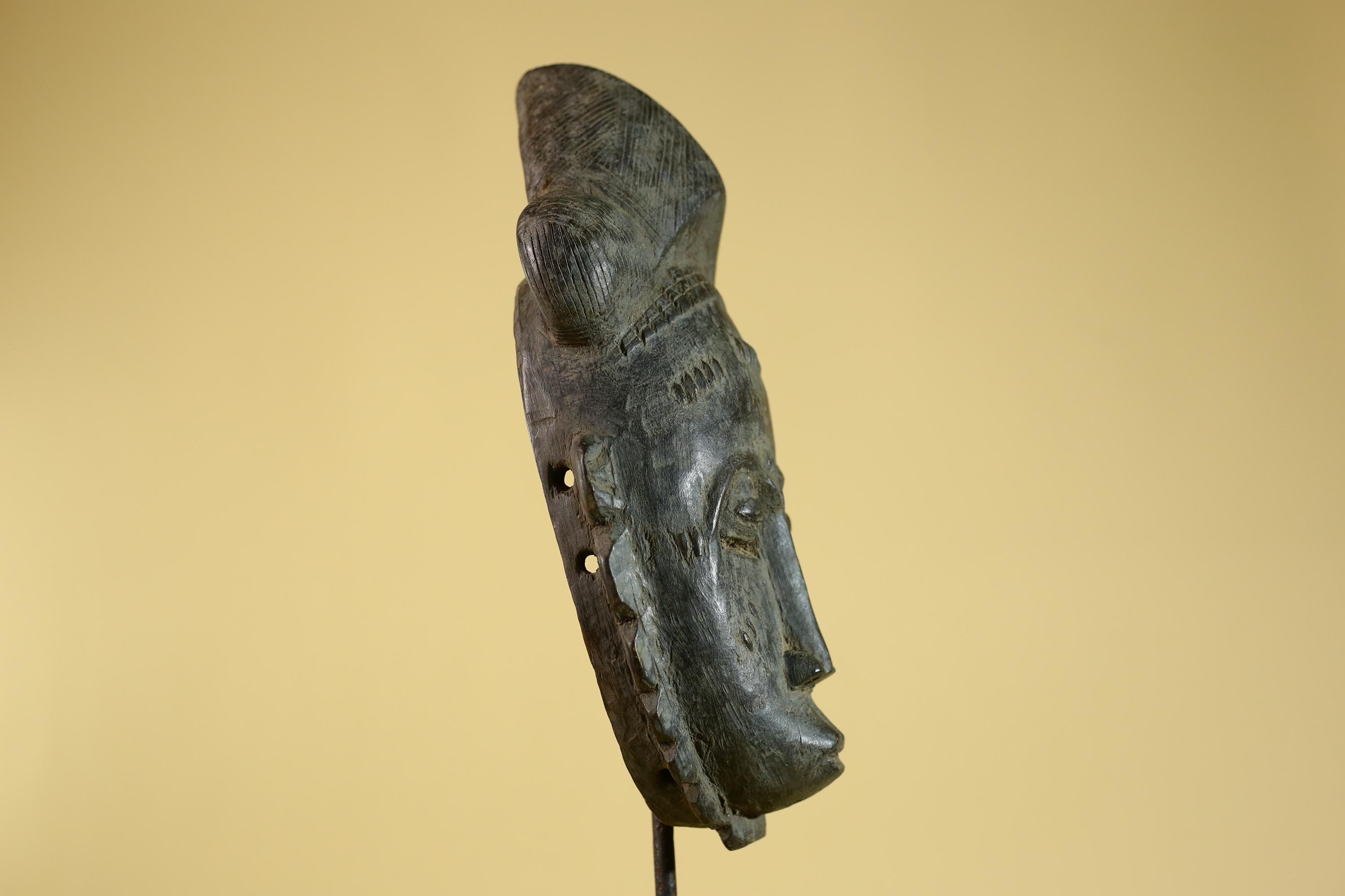 African Hand Carved Tribal Mask with Sculpted Headdress – Wooden Art- G6272