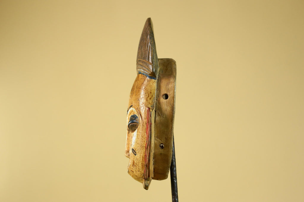 African Tribal Wooden Mask Hand Carved Painted Art wall Decor-G6310
