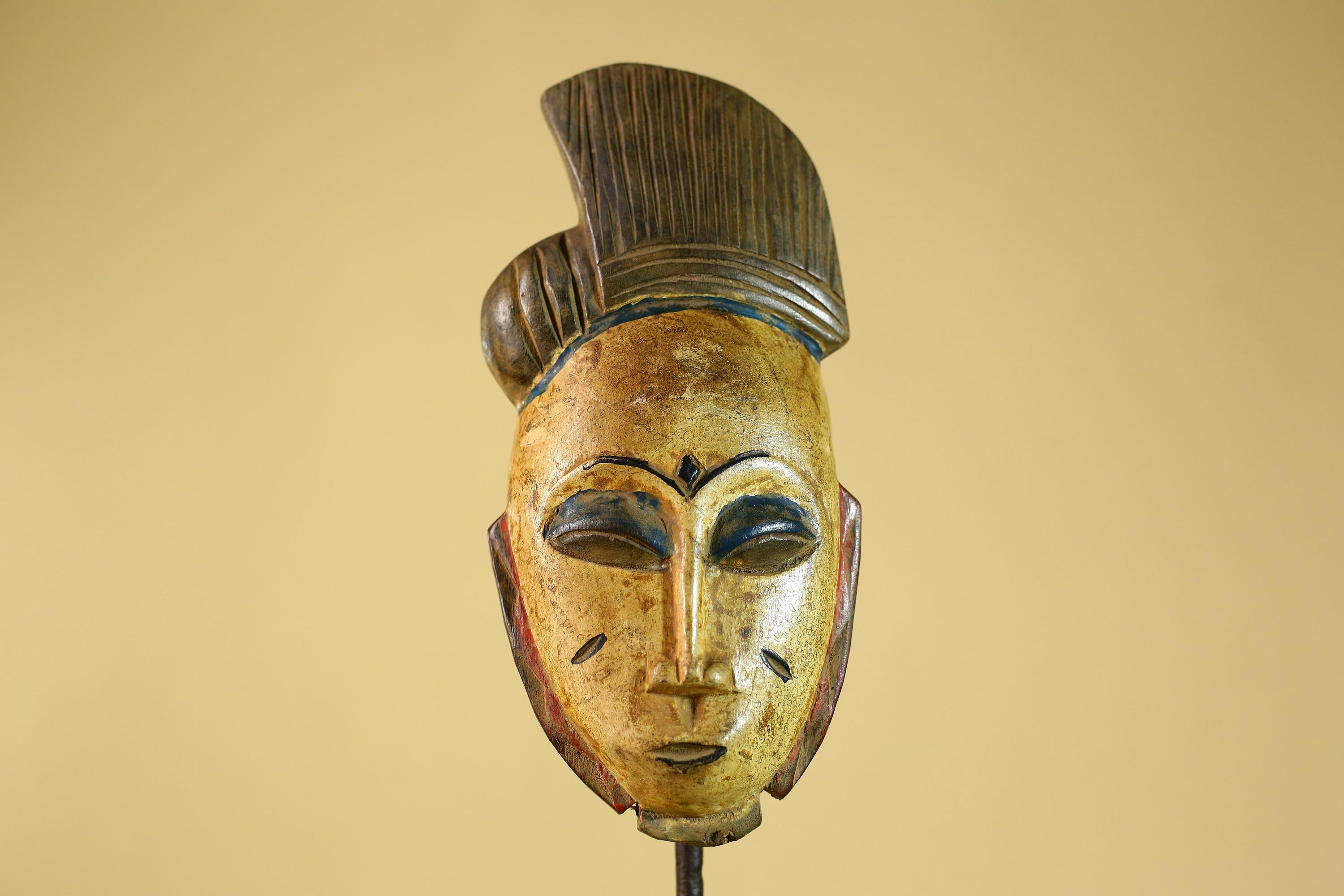 African Tribal Wooden Mask Hand Carved Painted Art wall Decor-G6310
