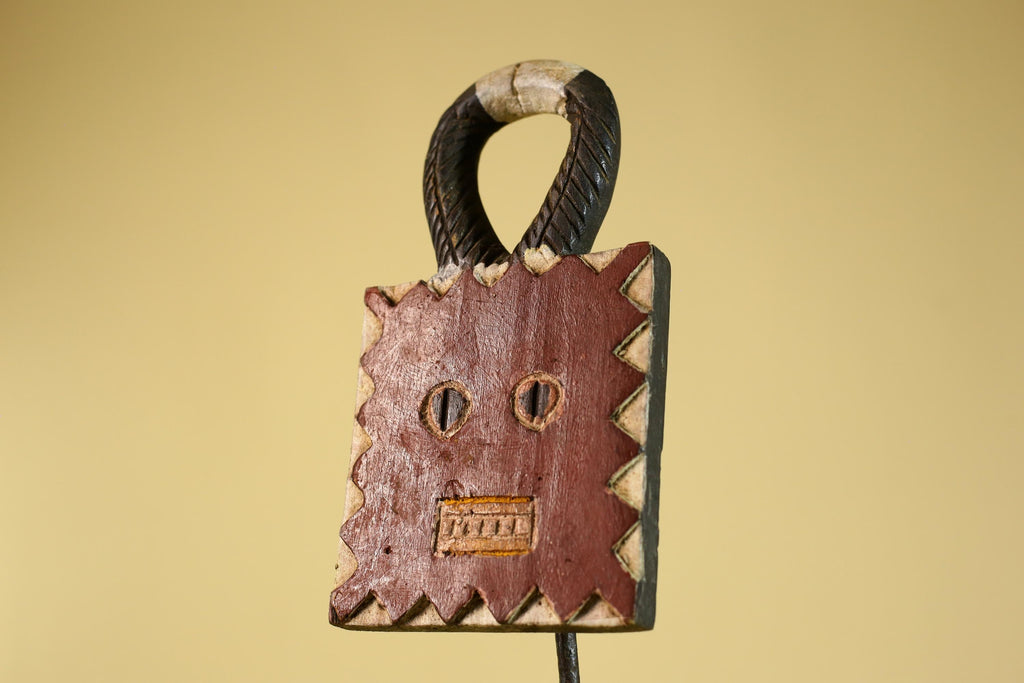 African Wooden Mask, Hand Carved Painted Tribal Wall Art Decor-G6312