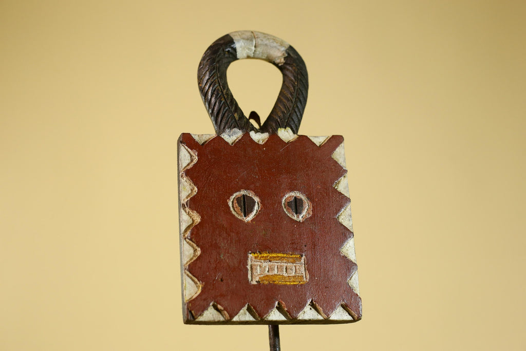 African Wooden Mask, Hand Carved Painted Tribal Wall Art Decor-G6312
