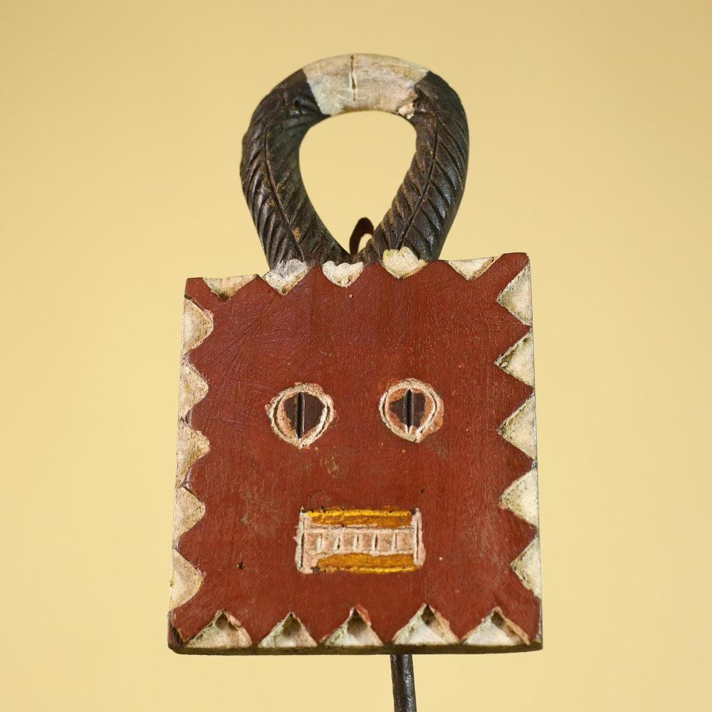African Wooden Mask, Hand Carved Painted Tribal Wall Art Decor-G6312