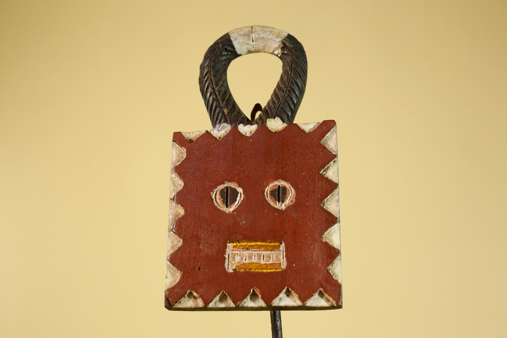 African Wooden Mask, Hand Carved Painted Tribal Wall Art Decor-G6312
