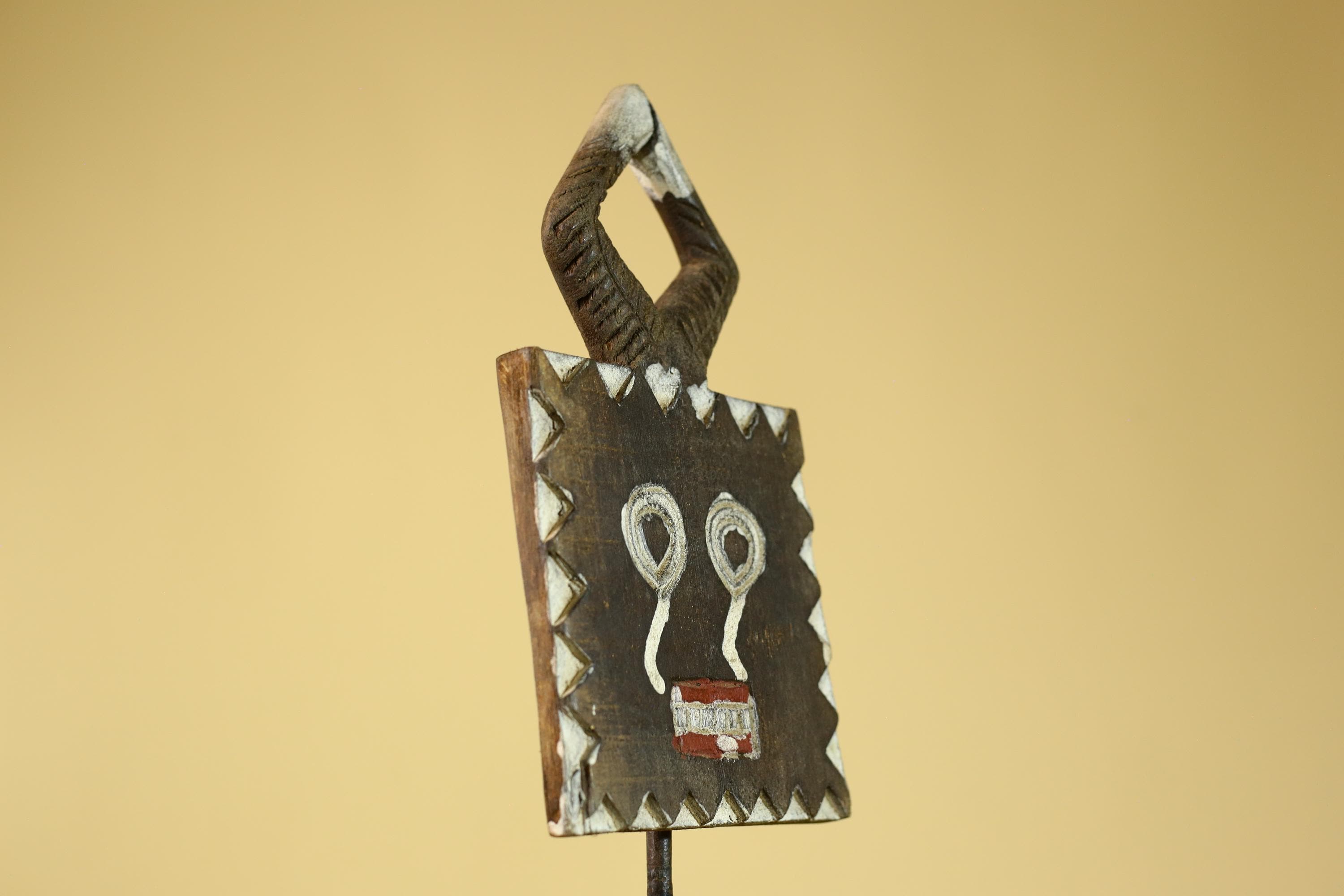 African Tribal Wooden Mask Geometric Face Ritual Wall Art-G6314