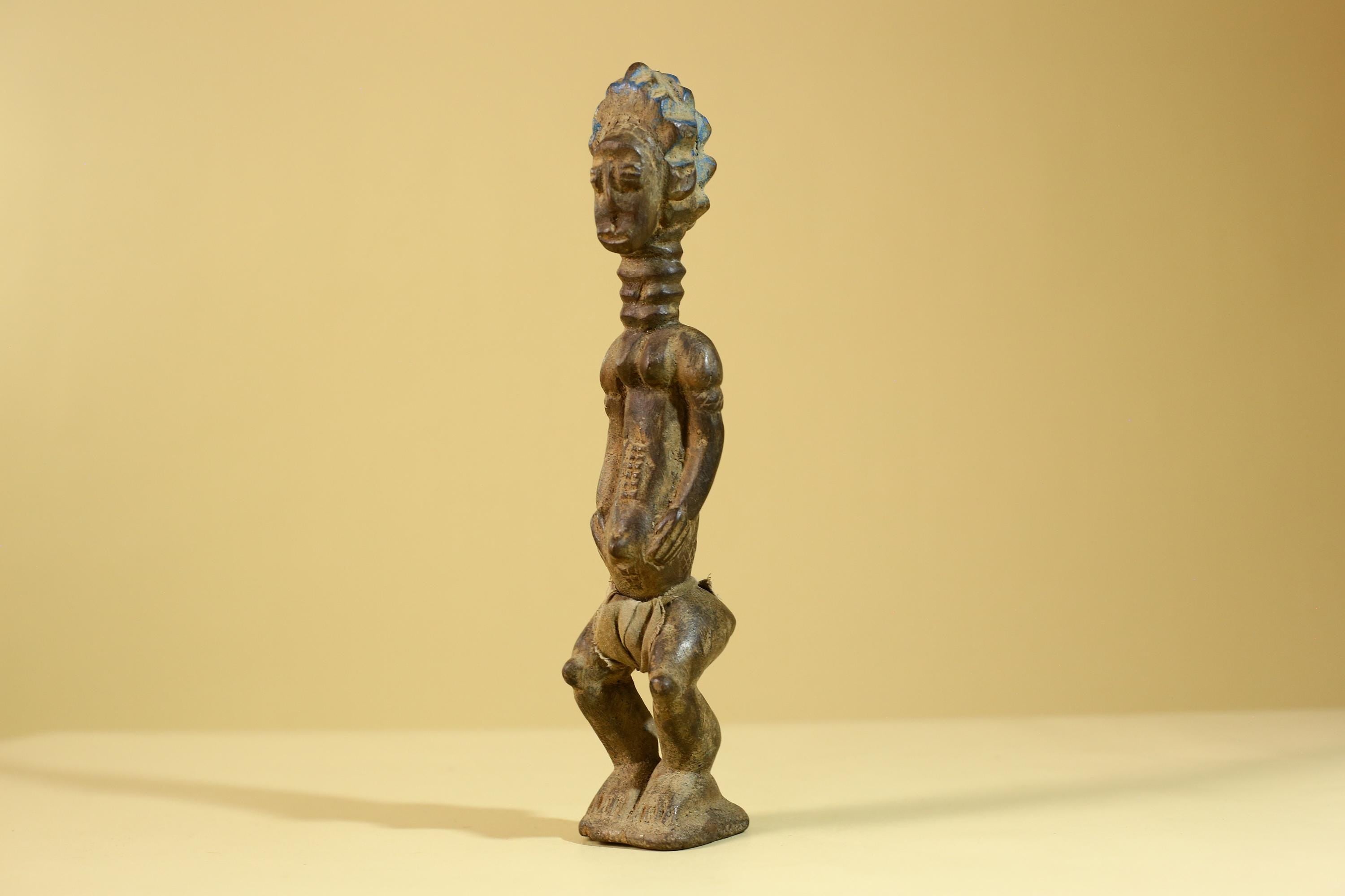 African Wooden Standing Figure Hand Carved With Elongated Neck-G6297