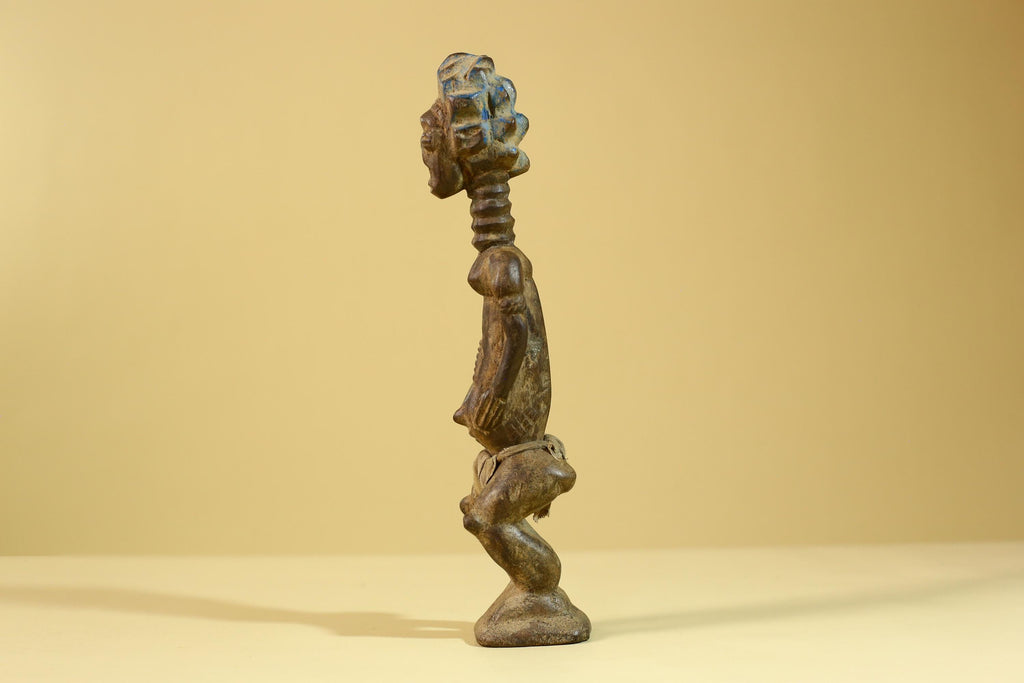 African Wooden Standing Figure Hand Carved With Elongated Neck-G6297