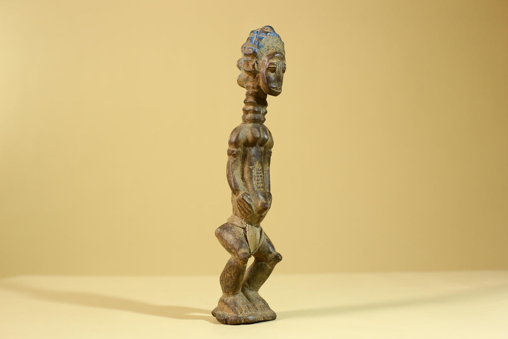 African Wooden Standing Figure Hand Carved With Elongated Neck-G6297