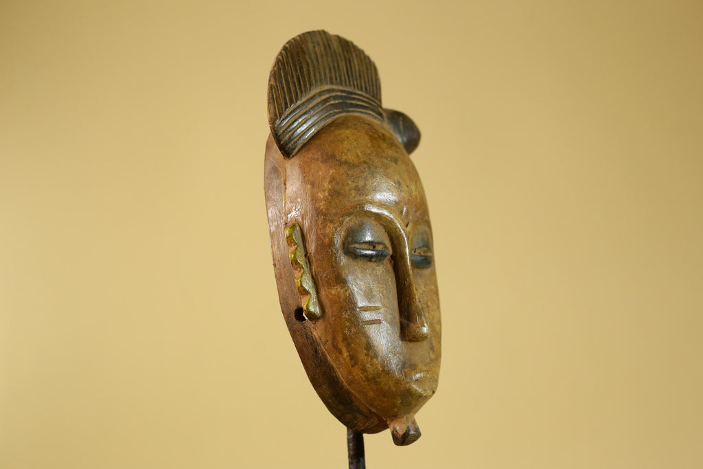 African Carved Wooden Mask Small Hand Carved Tribal Decor-G6303