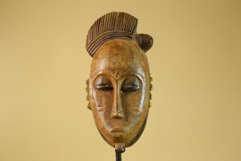 African Carved Wooden Mask Small Hand Carved Tribal Decor-G6303