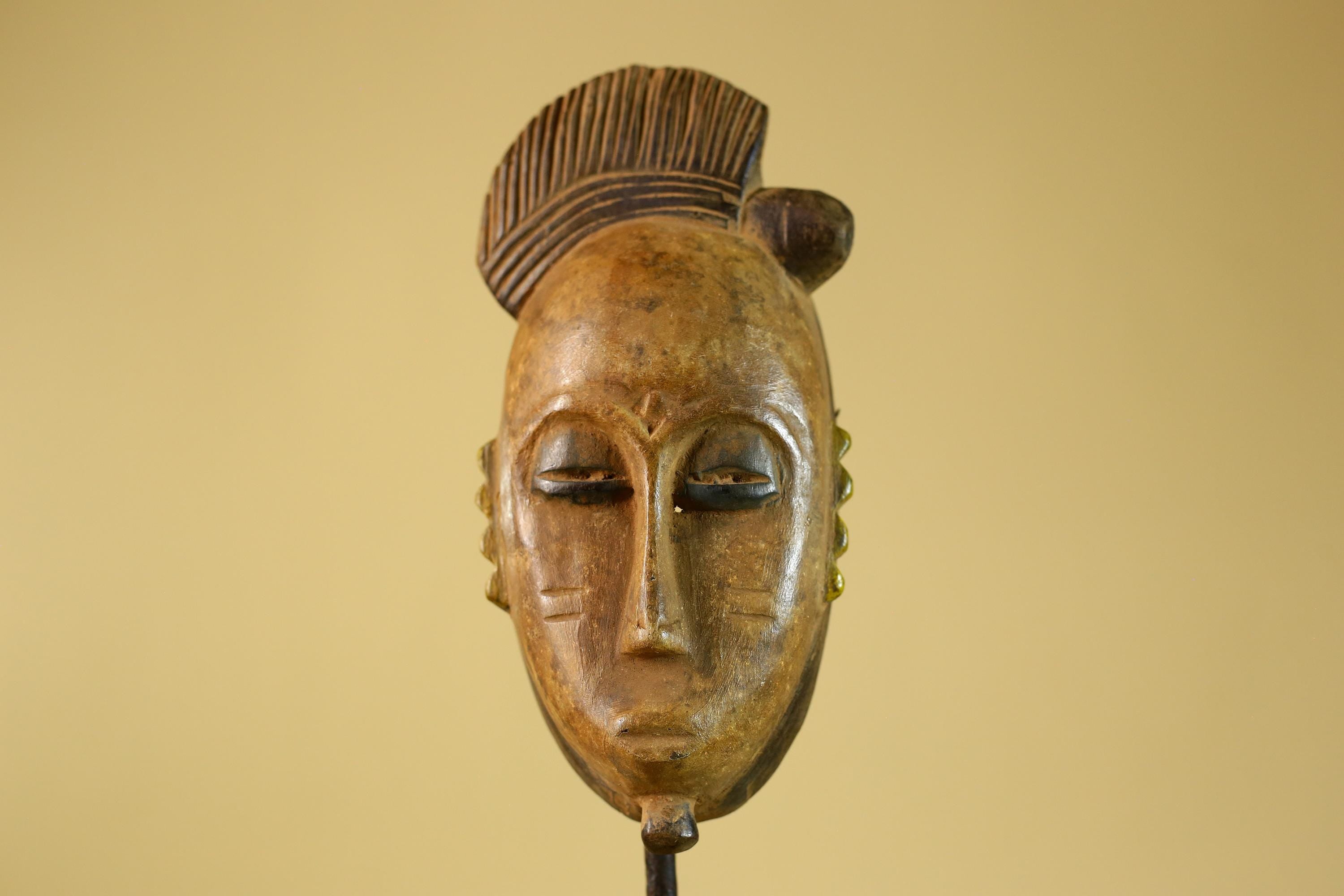 African Carved Wooden Mask Small Hand Carved Tribal Decor-G6303