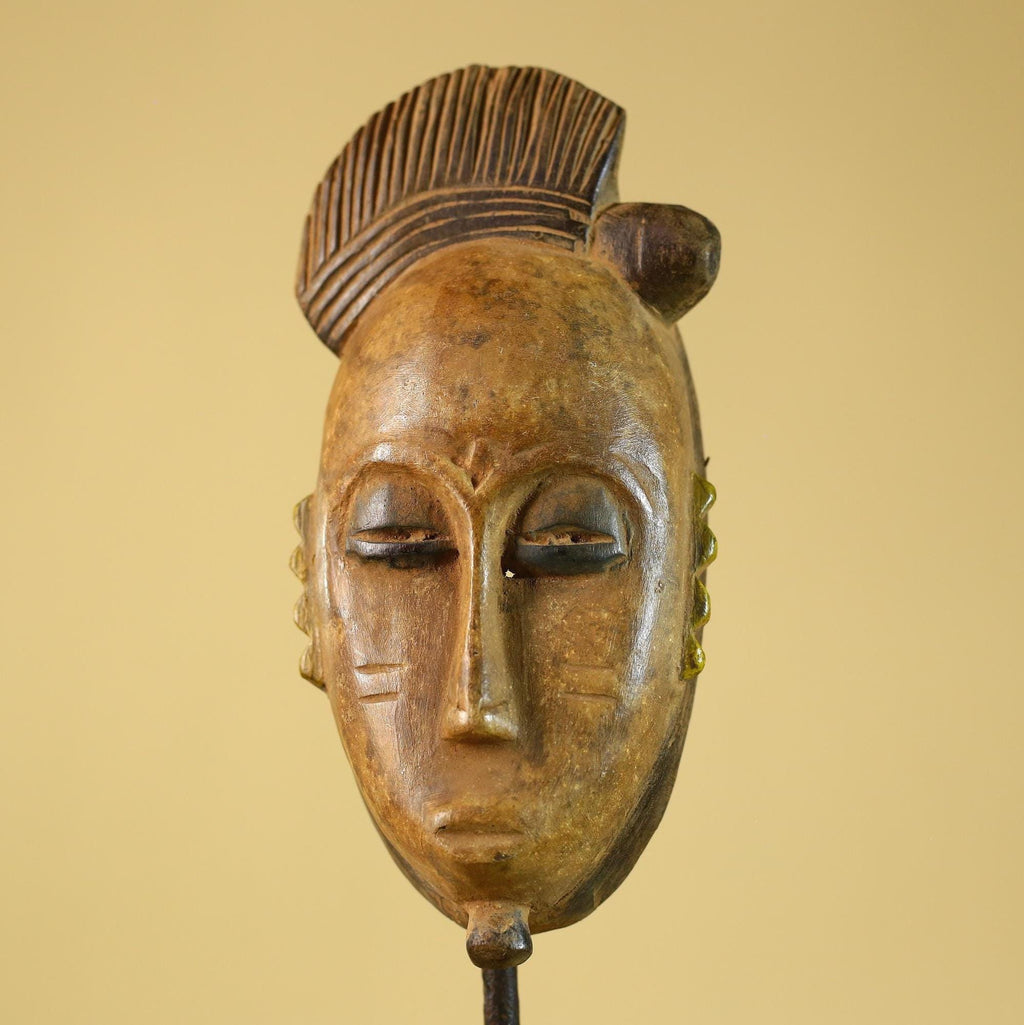 African Carved Wooden Mask Small Hand Carved Tribal Decor-G6303