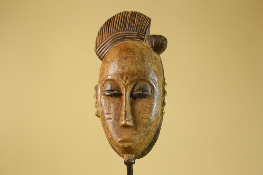 African Carved Wooden Mask Small Hand Carved Tribal Decor-G6303
