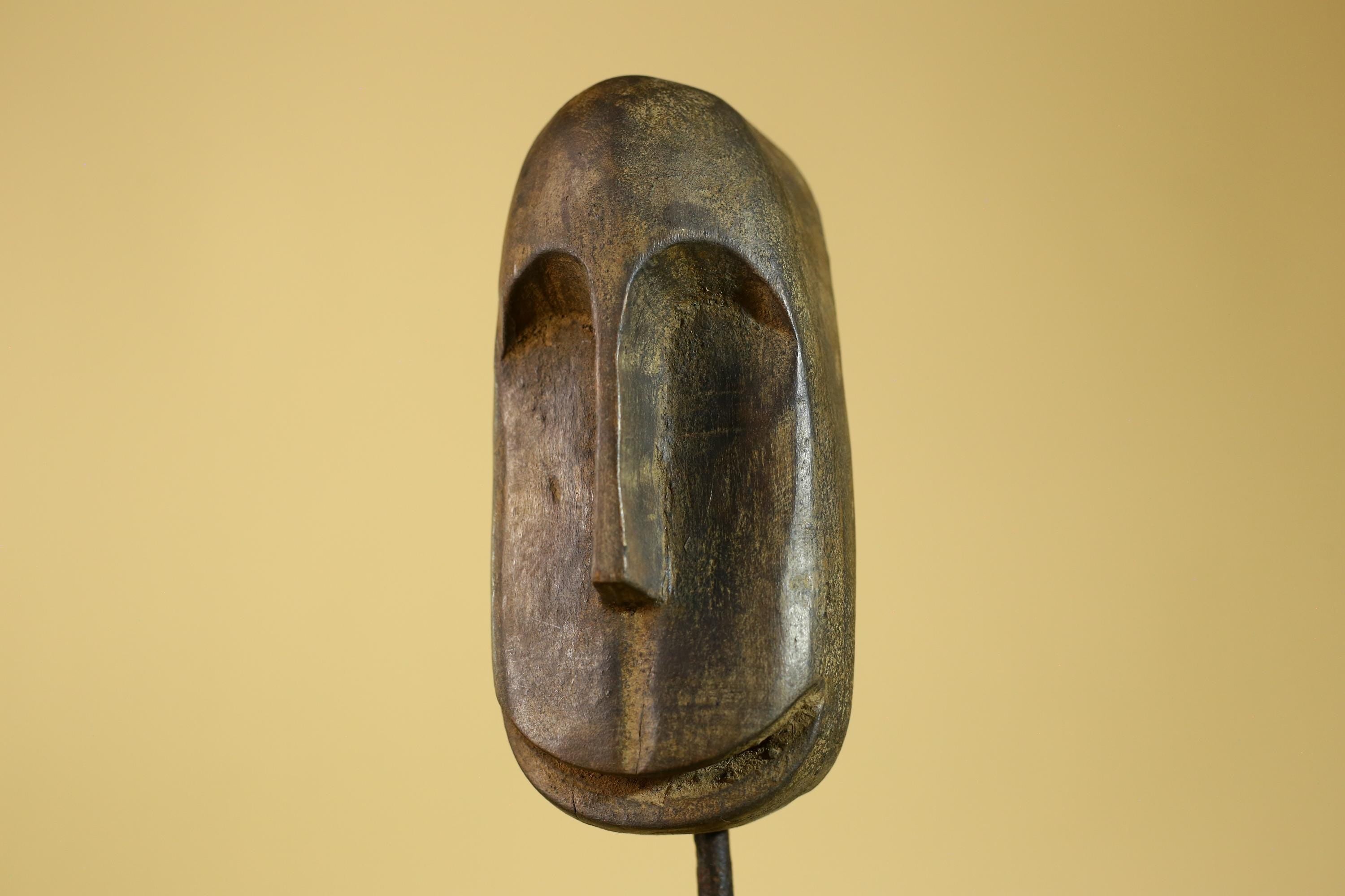 African Tribal Wooden Mask Hand Carved Elongated Face Ethnographic Decor-G6305